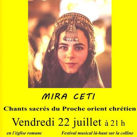 Concert : Chants sacrés du Proche orient chrétien avec Mira Ceti - Festival musical là-haut sur la colline